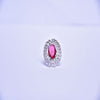 White Red Ruby Ring